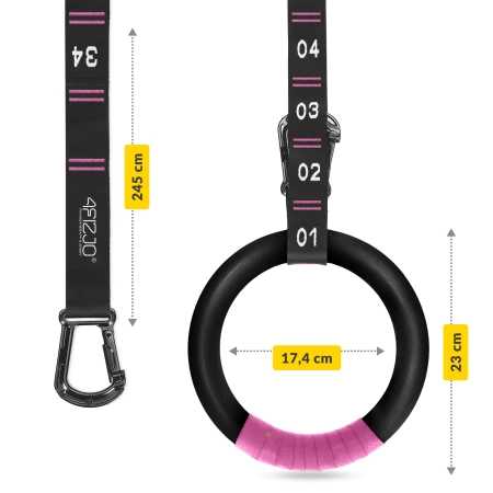 ABS húzódzkodó torna gyűrűk, fekete és rózsaszín