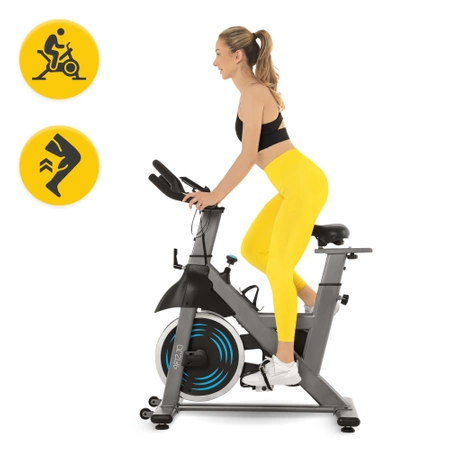 RACING spinning kerékpár, szürke
