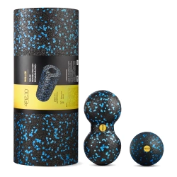 EPP masszázshenger és golyó készlet, 3 db, kék