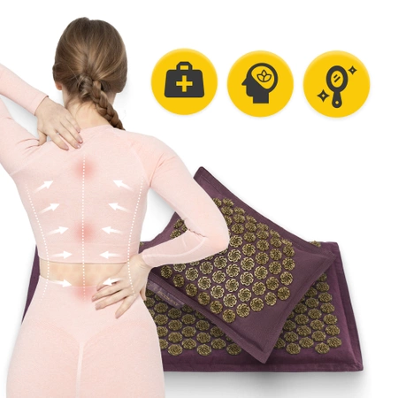 ECO akupresszúrás matrac hajdina- és töltettel, lila