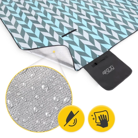 Szigeteléssel rendelkező piknik- és strandtakaró, 200 x 200 cm, halszálka mintás