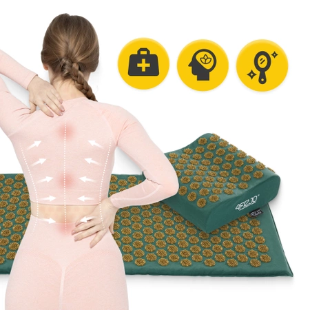 ERGO akupresszúrás matrac párnával, XL, zöld