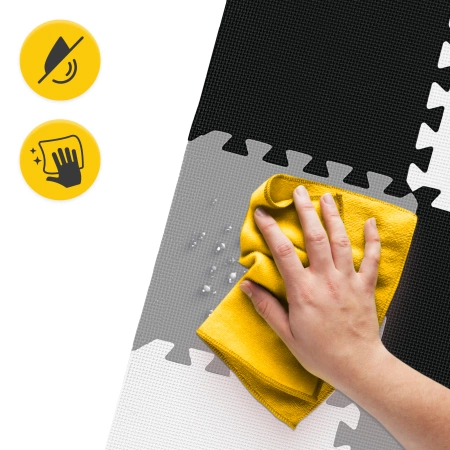 Gyerek oktató puzzle szőnyeg, 90 x 90 cm, szürke