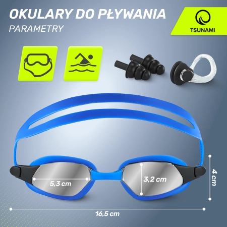TSUNAMI úszószemüveg kék
