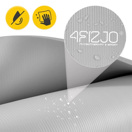 NBR jógaszőnyeg, 180 × 60 × 1,5 cm, szürke