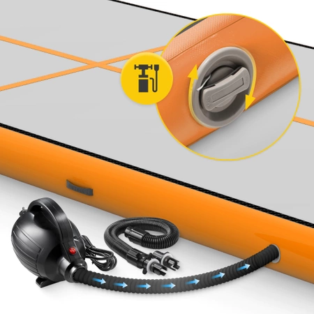 AIR MAT pumpával ellátott akrobatikai pálya, 5 x 2 x 0,2 m