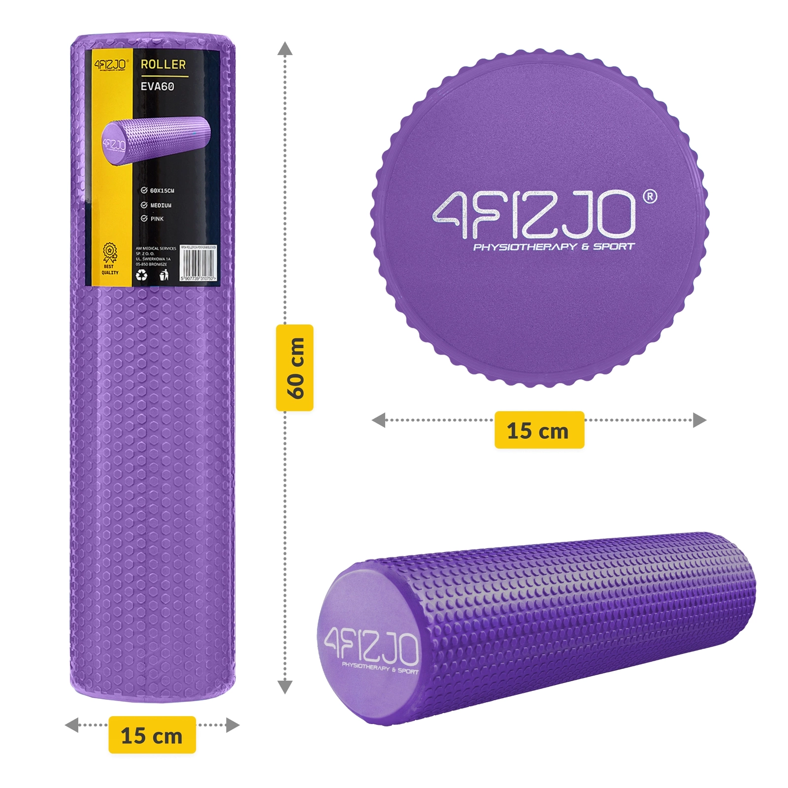 Roller do masażu z mini wypustkami Pentagram