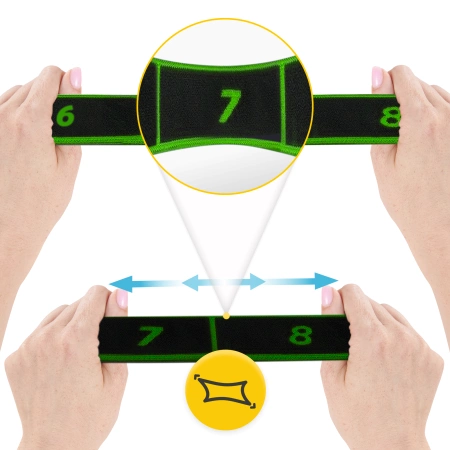 Fitnesz gumiszalag, 90 cm, zöld