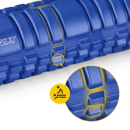 EVA bordázott masszázshenger, 45 cm, kék