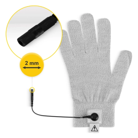 Kéz elektrostimulációjához való vezetőkesztyű