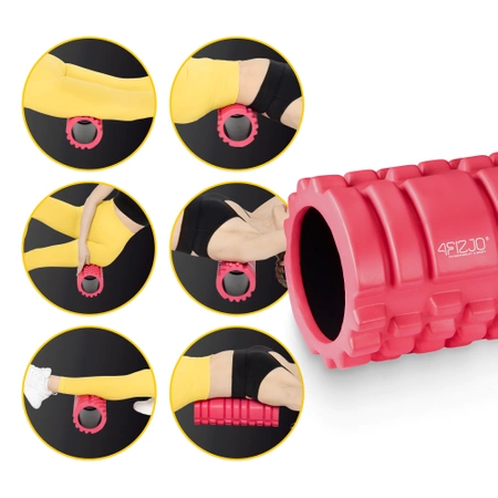 EVA bordázott masszázshenger, 33 cm, rózsaszín