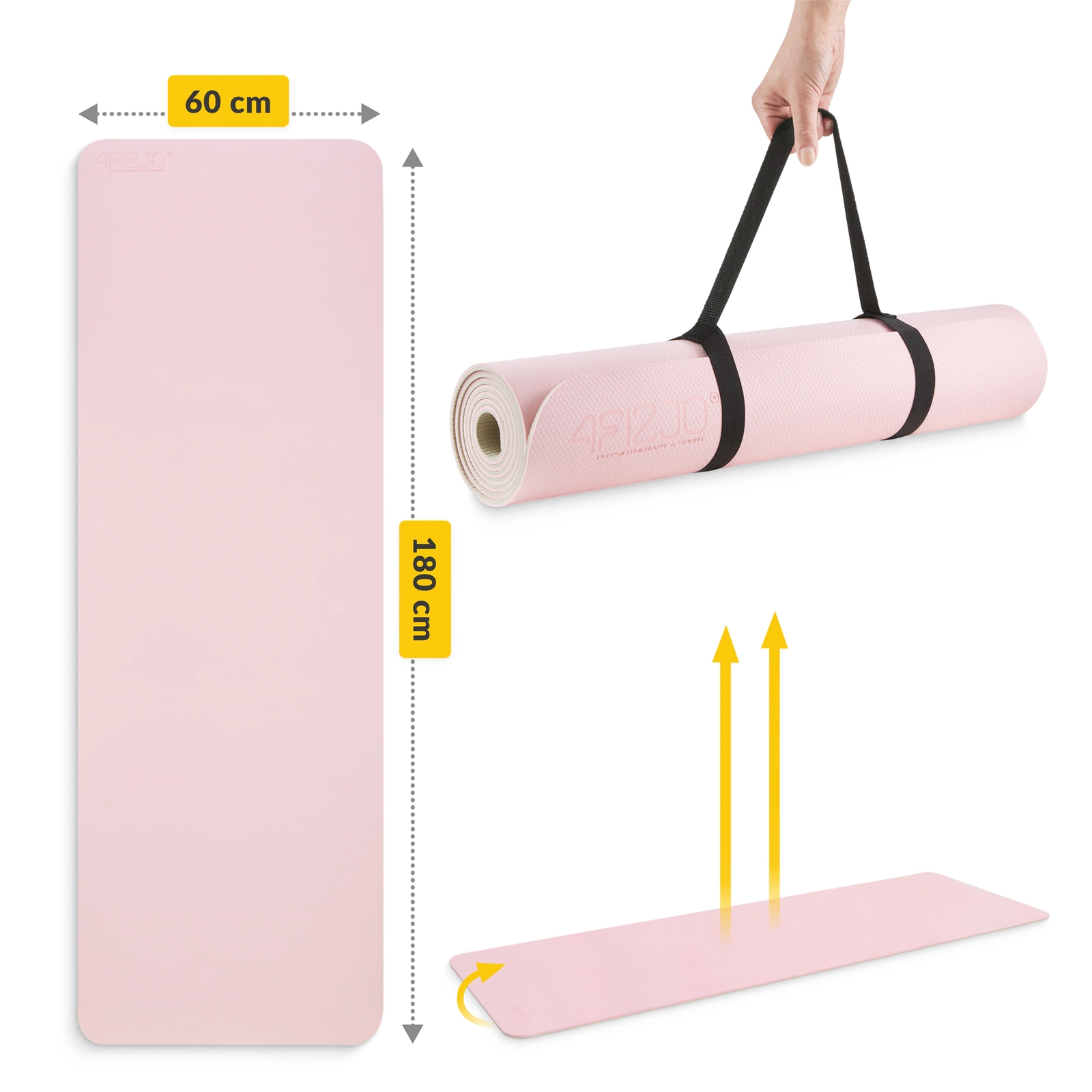 mata do cwiczen antyposlizgowa profesjonalna joga pilates kauczukowa