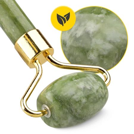 Természetes zöld jadeit arcgörgő