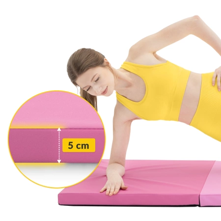 Összehajtható tornamatrac, rózsaszín