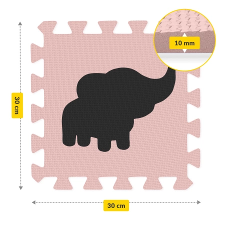 Oktató puzzle szőnyeg gyerekeknek, 150 x 150 cm, rózsaszín