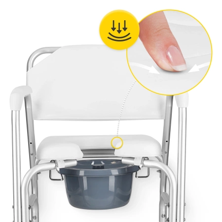 Zuhanyzószék háttámlával és kartámasszal