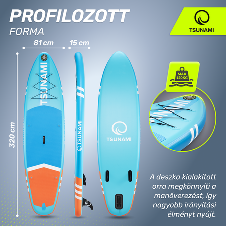 TSUNAMI SUP deszka, 320 cm, T02