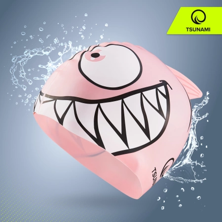 TSUNAMI gyerek úszósapka, cápa mintás, rózsaszín