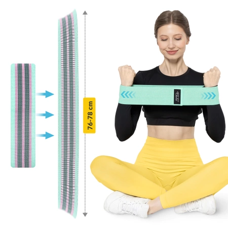 HIP BAND textil fitness gumiszalag szett, 3 db