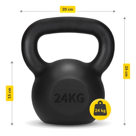 Öntöttvas kettlebell, 24 kg