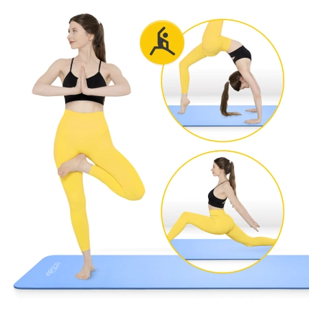 NBR torna- és jógaszőnyeg, 180 × 60 × 1,5 cm, kék