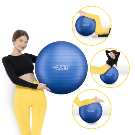 Felfújható gimnasztikai labda, 65 cm, sötétkék