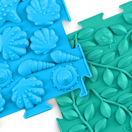 Ortopédiai érzékszervi puzzle szőnyeg gyermekeknek, 6 darab.