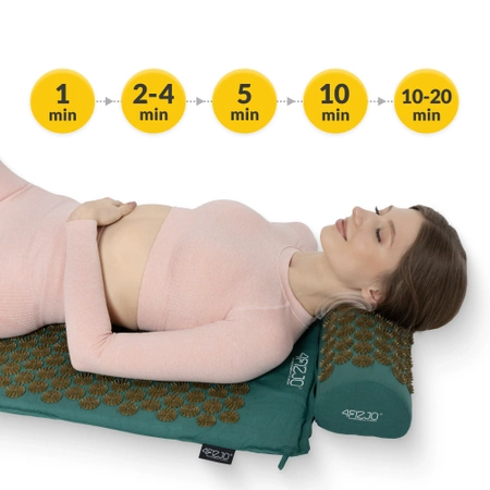 Párnával ellátott klasszikus akupresszúrás szőnyeg, sötétzöld