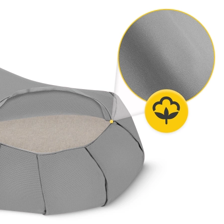 ZAFU félhold alakú meditációs párna, szürke