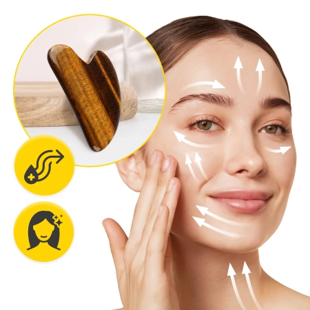 Klasszikus Gua Sha kő természetes tigris szem kvarcból