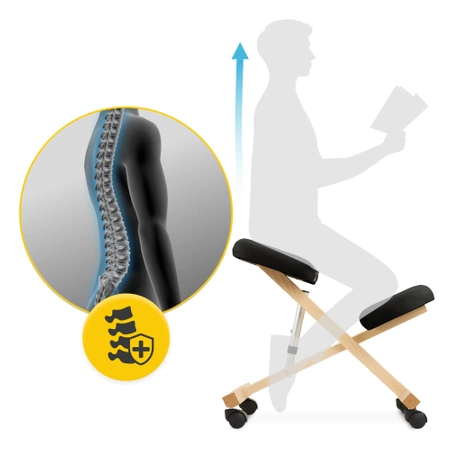 PURE térdeplőszék, fekete