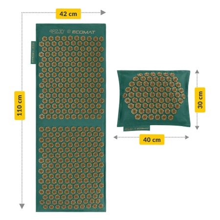 ECO akupresszúrás matrac párnával, XL, zöld