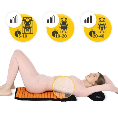 Akupresszúrás szőnyeg párnával, narancssárga