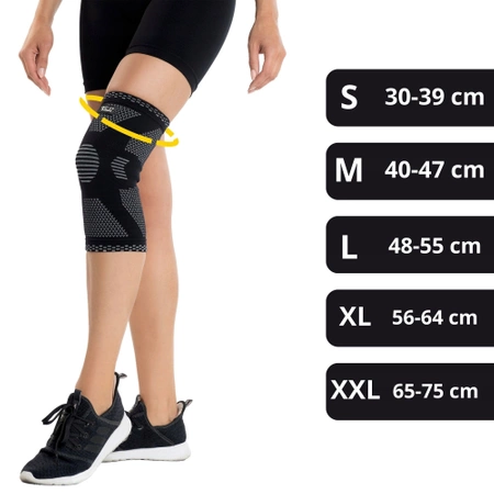 Rugalmas térdszorító, XXL, szürke