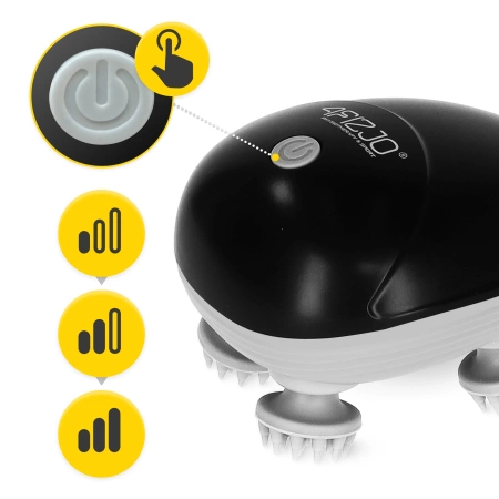 Elektromos vízálló fejmasszírozó, fekete