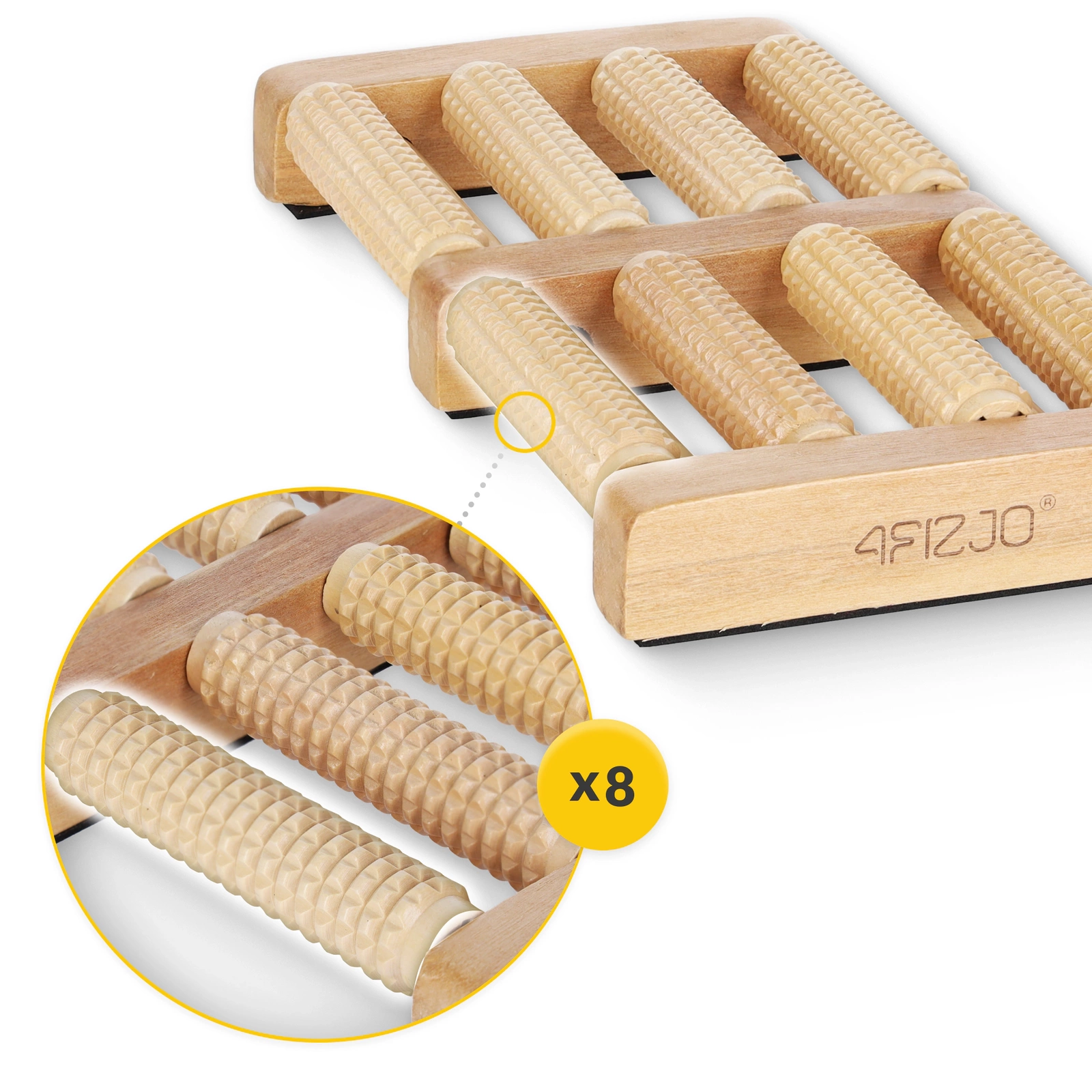 drewniany wałek do masażu stóp podwójny