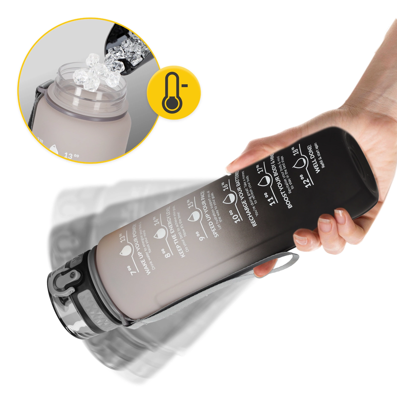 Butelka bidon na wodę zm miarką szczelny tritan