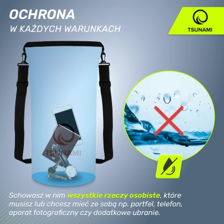 TSUNAMI vízálló zsák, 30 l, kék