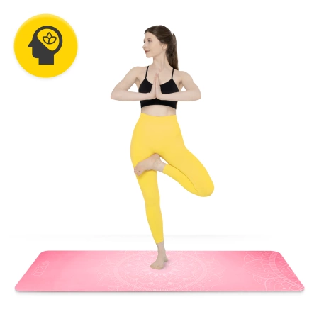 Velúros jóga- és tornaszőnyeg, 1,5 mm, rózsaszín