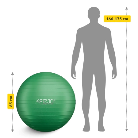 Felfújható gimnasztikai labda, 75 cm, zöld