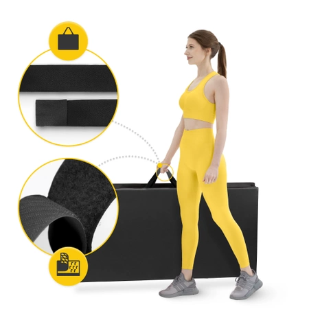 Összehajtható tornaszőnyeg, XL, fekete