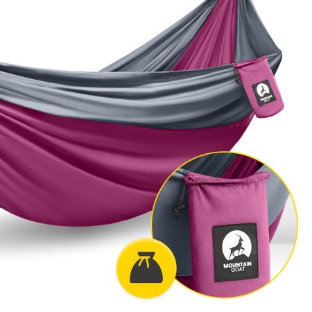 Mountain Goat egy személyes utazási függőágy, szürke és rózsaszín