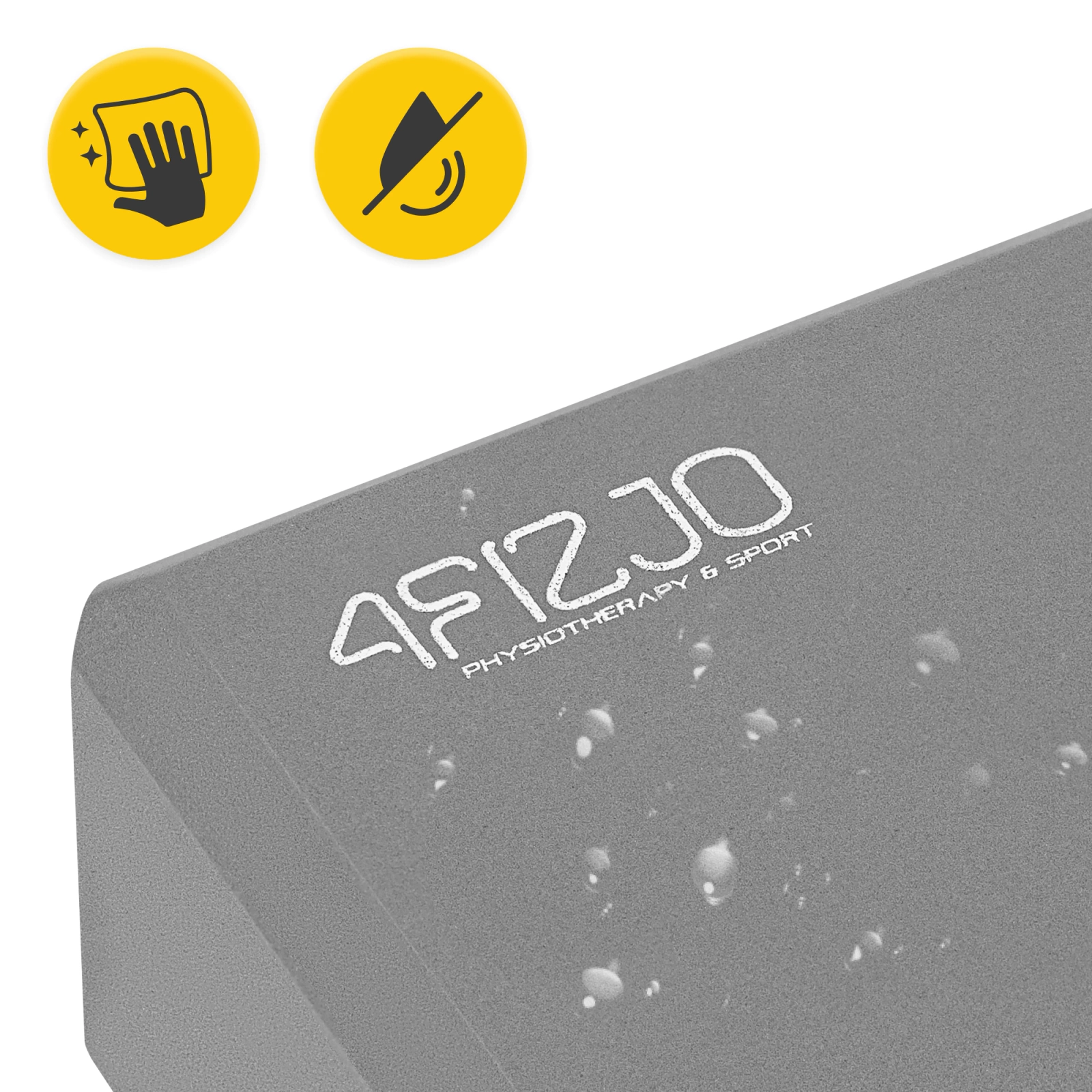 kostka joga pilates szara pianka