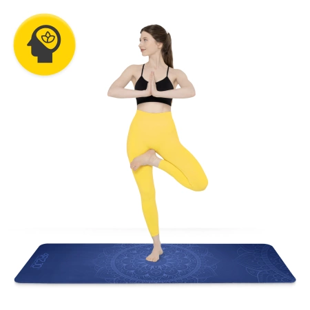 Velúr jógaszőnyeg, 1,5 mm, kék