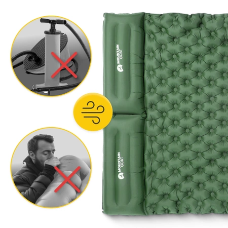 Mountain Goat kétszemélyes önfelfújódó túramatrac, khaki