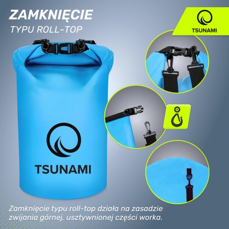 TSUNAMI vízálló zsák, 20 l, kék