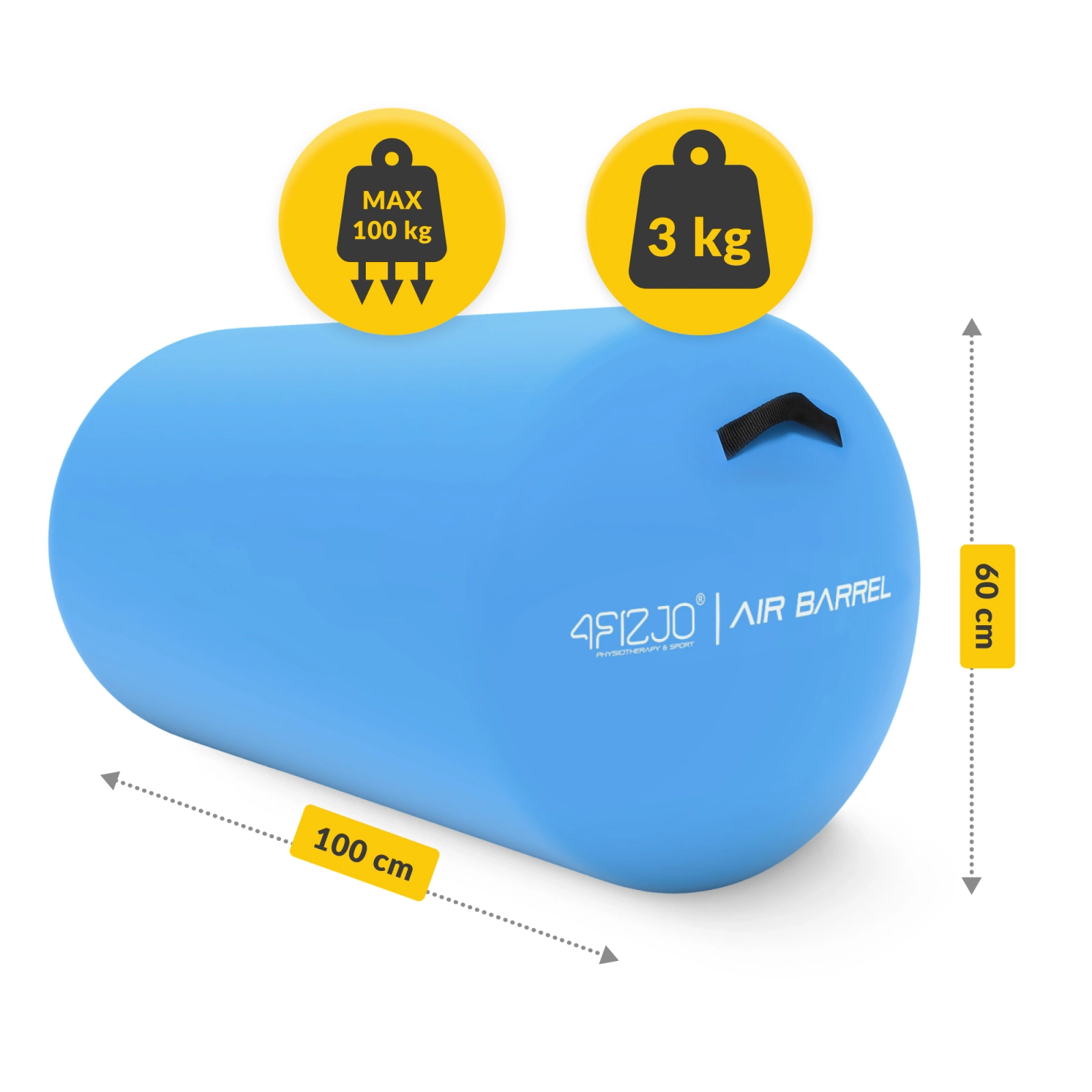 WAŁEK DMUCHANY GIMNASTYCZNY AIR BARREL AKROBATYCZNY ROLLER POMPKA 100x60cm