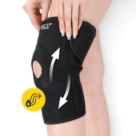 Térdkalács-stabilizátorral ellátott térdrögzítő