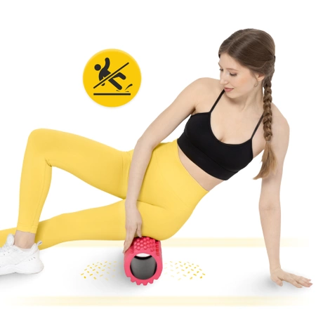 EVA bordázott masszázshenger, 33 cm, rózsaszín