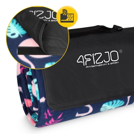 Szigeteléssel rendelkező piknik- és strandtakaró, 200 x 200 cm, flamingó mintás